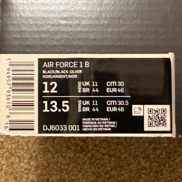 Nike Air Force 1 B Snakeskin 3M Reflective Shoes DJ6033-001 Men’s Size 12 main image 8